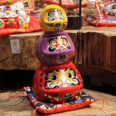 Imagem de FENGSHUI-CAISHEN Boneca Daruma – Boa Sorte e Desejos de Felicidade, Presentes Feng Shui, Decoração Feng Shui, Boneca Dharma Japonesa, Daruma Japonesa (Amarelo)