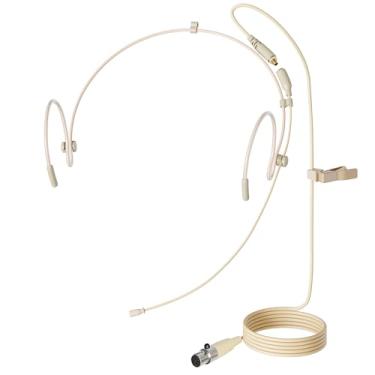 Imagem de J K Fone de ouvido profissional/microfone com cabeça MIC-J 071S compatível com sistema sem fio Shure - TA4F Microdot cabo destacável