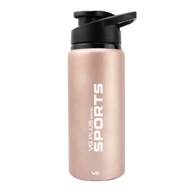 Imagem de Garrafa Squeeze Alumínio Brilhante Com Trava 600ml Academia Vg+ Bege