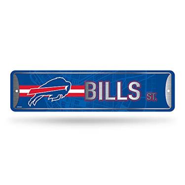Imagem de Rico Industries Placa de rua de metal NFL Buffalo Bills (10 cm x 38 cm) – Ótima para decoração de casa, quarto, caverna masculina