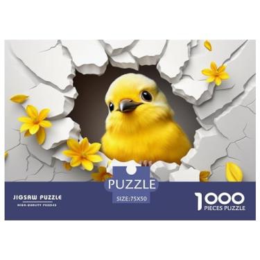 Imagem de Pássaro 1000 peças animal 3D para adultos quebra-cabeça divertido educação jogo alívio de estresse brinquedo intelectual decoração de jogo desafio educacional 1000 peças (75 x 50 cm)