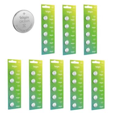 Imagem de PILHA / BATERIA ELETRONICA CR2025 3V ELGIN LITHIUM - 8 CARTELAS COM 5u