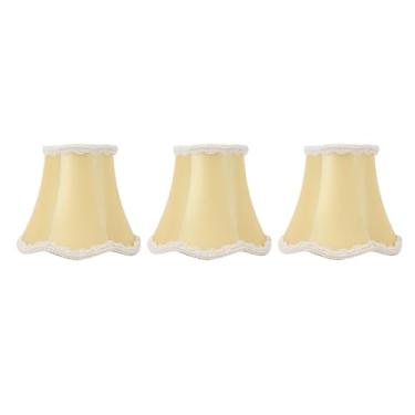 Imagem de Tons de lâmpada de tecido E14 Clipe em tons de substituição de luminária decorativa vintage para lustres de velas Hotel Home Hotel 3pcs Definir material de ferro premium Material