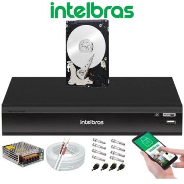 Imagem de Kit Dvr 4 Canais inteligente Intelbras Imhdx 3004 Full Hd + Cabo + fon