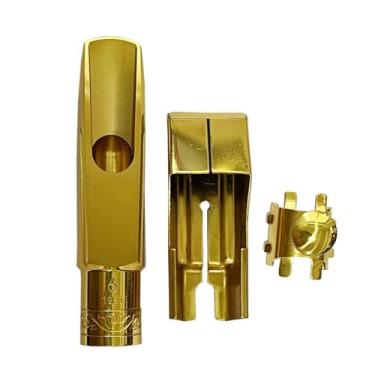 Imagem de menolana Boquilha de latão para sax alto com abraçadeira, reutilizável e portátil, presentes para amigos, profissionais, iniciantes entusiastas da, 6c