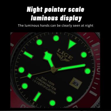 Imagem de Relógio Masculinos Lige 8958 à Prova D'água Ouro Preto