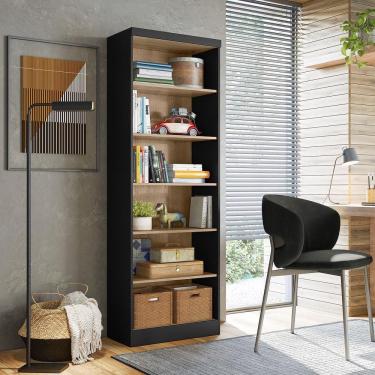 Imagem de Estante Livreiro 1404 Qmovi Preto Carvalho
