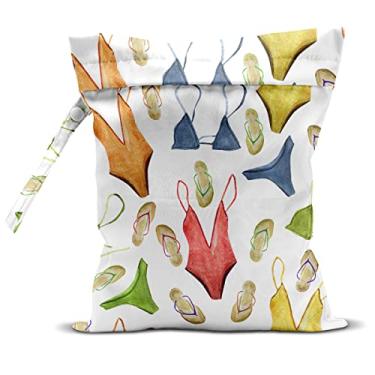 Imagem de zcyxuuw Bolsa Molhada, Seca Para Maiô, Viagem, Praia, Piscina, Fraldas, Roupas Sujas Ioga, Academia, Maquiagem, À Prova D'Água, Reutilizável, Decoração De Oceano, Estrela Do Mar, Cavalo-Marinho, Ânc