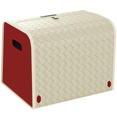 Imagem de GMQ Organizador de porta-malas de carro de couro para SUV, organizadores de carro e armazenamento com armazenamento dobrável, grande capacidade para SUV, caminhão, MPV (15,8 × 13 × 12,5 polegadas)