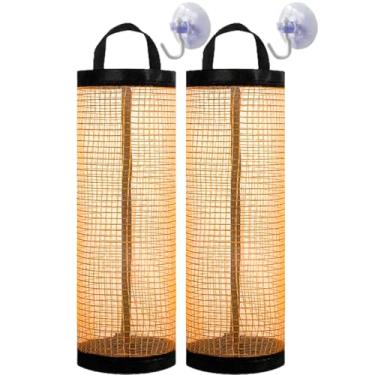 Imagem de Kit com 2 Puxa Saco Organizador Porta Sacola plástica Com Gancho Capacidade Até 45 Sacolas de Mercado (Cobre)