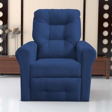 Imagem de Poltrona Reclinável para Descanso Guaíra Suede Azul - CASA H