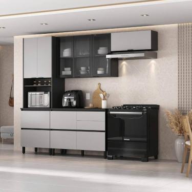 Imagem de Cozinha Completa Itatiaia Lumina 270cm Em Madeira Mdf Grafite/fendi