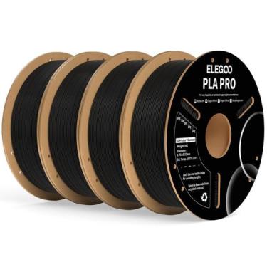 Imagem de Filamento para impressora 3D ELEGOO PLA PRO 1,75 mm preto 4 kg