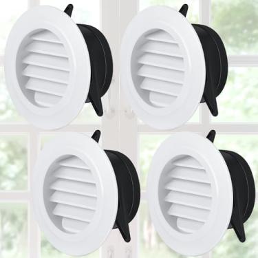 Imagem de VIHOSE 4 peças de ventilação de 4 polegadas Soffit ABS exterior redondo exaustor com tela embutida para casa de banho escritório cozinha, branco (Novel)