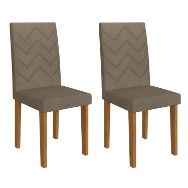 Imagem de Cadeiras para Cozinha 2 Unidades Mônaco Freijo/ Cacau