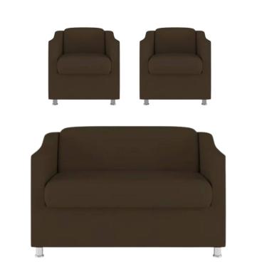 Imagem de Namoradeira + 2 Polt. Bia P/ Sala de Estar Consultório Clinica Hospital Recepção Suede