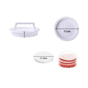 Imagem de Prensa De Hambúrguer Redonda, Cortador De Carne, Grelha Abs De Qualida