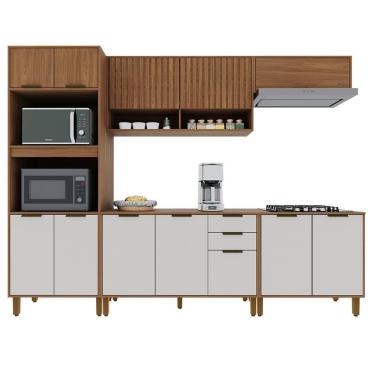 Imagem de Cozinha Modulada Toronto 5 Peças Com Torre Quente 2 Fornos Freijó-off White - Indékes Freijó-off White