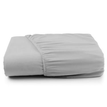 Imagem de LENÇOL COM ELASTICO AVULSO MICROPERCAL 400 FIOS ALGODÃO(Cinza,CASAL PADRÃO)