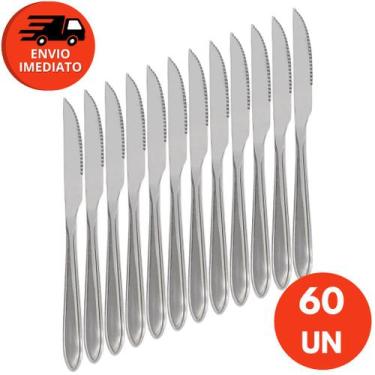 Imagem de Kit Faca De Mesa Em Aço Inox Talher Para Refeição Bar Restaurante Jant