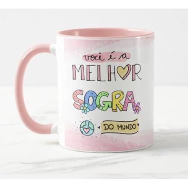 Imagem de Caneca Melhor Sogra do Mundo Aquarela Int Rosa