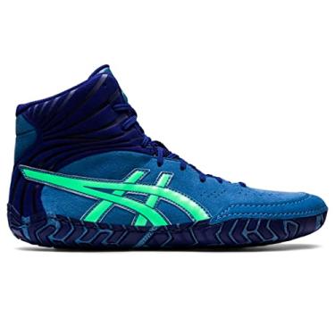 Imagem de ASICS Tênis de Luta Livre Masculino Aggressor 5, Azure/folha nova, 12