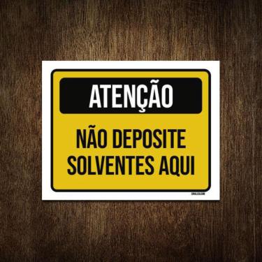 Imagem de Placa Atenção Não Deposite Solventes Aqui 18X23