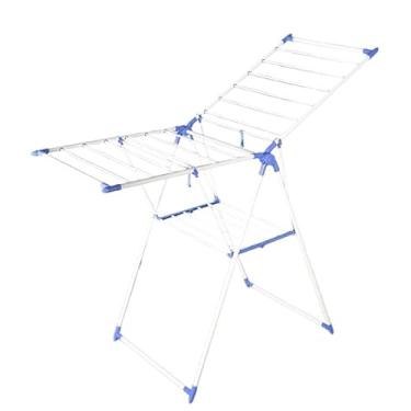 Imagem de Varal Retrátil de Chão Vertical - Suporte Resistente com Abas Dobráveis para Roupas(BRANCO)