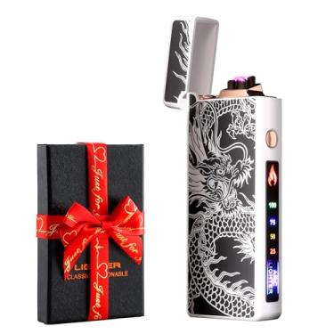 Imagem de Isqueiro elétrico personalizado cozinha personalizada para presente de vela à prova de vento USB recarregável arco duplo para acampamento, Natal, Dia dos Pais, Dia dos Namorados..