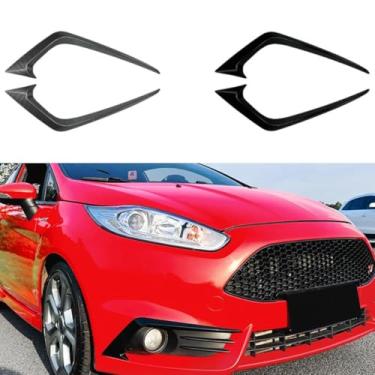 Imagem de Lâmina de ar de afinação de spoiler de faca de vento compatível com Fiesta ST MK6 2012-2017 Kit de carroceria para para-choque dianteiro divisor lateral acessórios para carro (aparência de fibra de