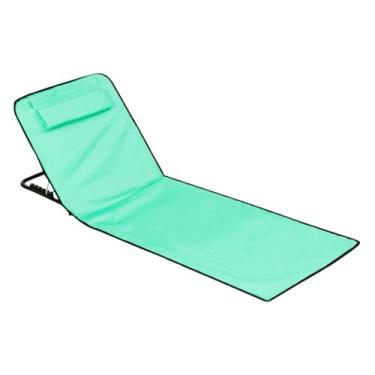 Imagem de Espreguiçadeiras de Praia ao Ar Livre,Espreguiçadeiras Dobráveis para Praia | Esteira Reclinável Dobrável com Apoio Cabeça e Encosto 160x52x38 cm para Família Campismo Jardim à Beira-Mar Adultos