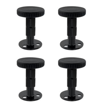 Imagem de Coshar 4 peças de tampas de cabeceira para parede preta de aço carbono ajustável ferramenta antivibração para cabeceira, sofá, armários, grande