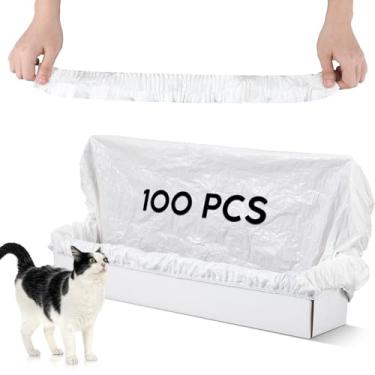 Imagem de Honoson 100 sacos de lixo elásticos sacos de lixo transparentes para a caixa de areia autolimpante X5