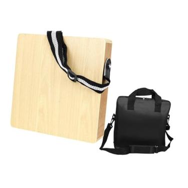 Imagem de Luwecf Caixa de percussão de viagem, tambor compacto com bolsa de armazenamento, crianças, adultos, cajon, tambor de mão de madeira para apresentações,