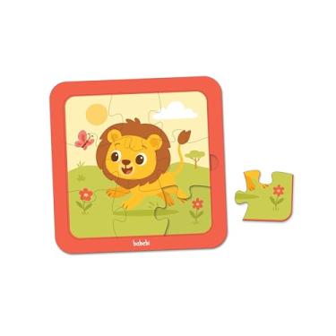 Imagem de Babebi Quebra-Cabeça Infantil de Leão, 9 Peças, Moldura Laranja