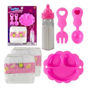 Imagem de Kit Mamadeira Mágica Baby Care Acessórios Para Boneca com Fraldas Linha Premium M5 Armarinhos