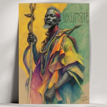 Imagem de Quadro Decorativo Orixá - Oxum, Oxóssi, Ogum, etc - Umbanda/Candomblé - Escolha 30 Obras! (Rústico, Oxumare, 28x20cm)