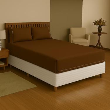 Imagem de Capa de Colchão Queen Malha com Zíper – Proteção Total 30 cm impermeável Hipoalergênica (marrom)