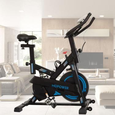 Imagem de Bicicleta Ergométrica Spinning Profissional Azul 17kg de Inércia Suporta até 150kg e Altura 1.80m Bike Sport