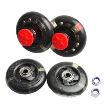 Imagem de UGPLM Peças de reposição criativas profissionais para serviços pesados ​​Roda giratória de PU sólida Roda sólida para carrinho de praia Carrinho de praia, Preto