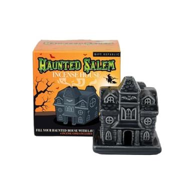 Imagem de Gift Republic Queimador de incenso Haunted Salem House – Suporte de incenso assustador com aroma de lavanda, presente perfeito para o outono e decoração de Halloween