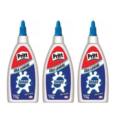 Imagem de Cola Líquida Branca Escolar Pritt 110g 3 Unidades - Tenaz - Tend Tudo