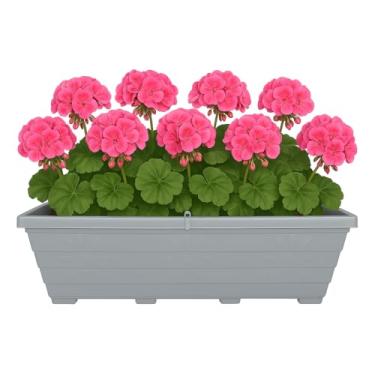 Imagem de Kit com 6 Jardineiras 80cm de Plástico Resistente Ideal para Horta Jardim (Cinza)