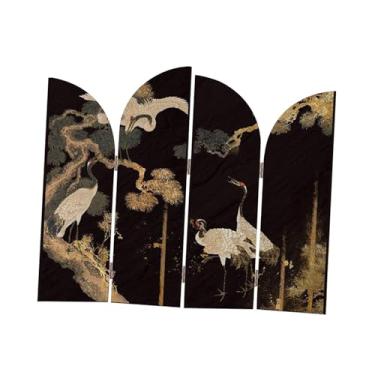 Imagem de Ioensy Mini divisória de mesa dobrável com tela de mesa, ornamento Feng Shui, pintura de pássaros e flores para armário de entrada, lareira, quarto, Style B