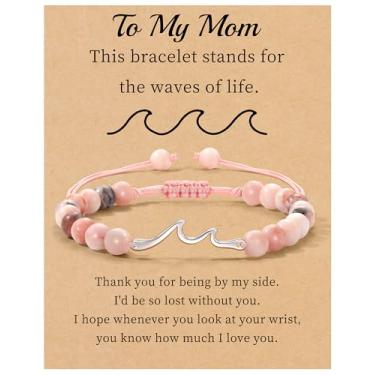 Imagem de Presentes inspiradores para mulheres, pulseira ondulada, presentes de encorajamento, pulseiras de contas de pedra natural, Life Is Tough Anime, espiritual, pensativo, obtenha presentes Weel, joias de