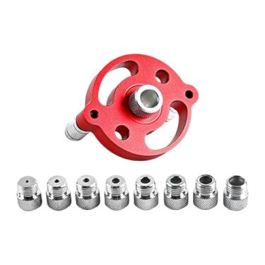 Imagem de MotiveTech Gabarito para Furos de Bolso, Guia de Furadeira para Acessórios de Furador, Gabarito de Cavilha para, Guia, Vermelho, Tamanho real