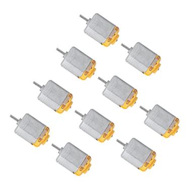 Imagem de Mini Motor Elétrico, Ruído Baixo de Alta Velocidade, Pequenos Motores CC Com Eixo de Liga de Alumínio para Carros de Brinquedos Diy (Amarelo)