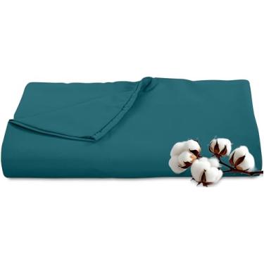 Imagem de Royale Linens Lençol plano de 300 fios 100% algodão penteado longo – Super macio – Lençol de cima – Lençol plano California King vendido separadamente – Apenas lençóis respiráveis, frescos e nítidos