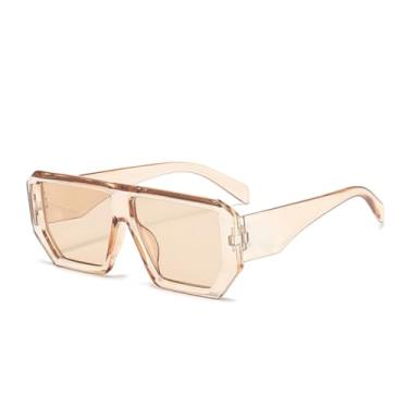 Imagem de Óculos de sol vintage de armação grande, feminino, masculino, retrô, polígono, retangular, masculino (10)