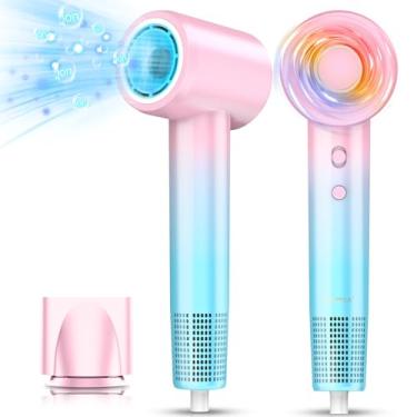 Imagem de DORISILK Secador de cabelo iônico 110.000 RPM de alta velocidade, secadores profissionais para salão de beleza, secadores de cabelo portáteis leves com bocal, seleção quente e fria, presente para